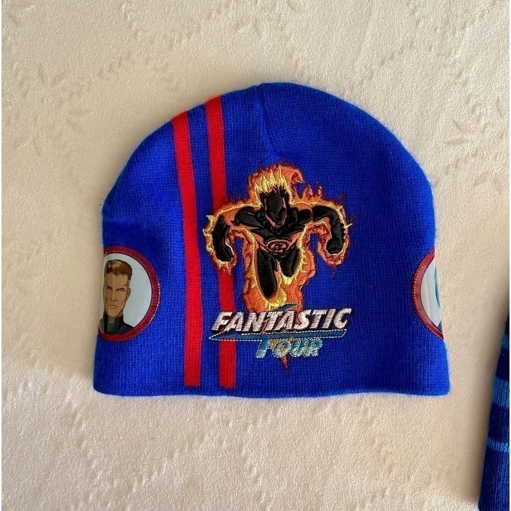 NWOT, FANTASTIC FOUR & NINTENDO, BOYS SOCK HATS. ONE SIZE.